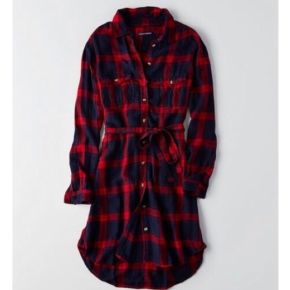 Flannel Dress with Belt